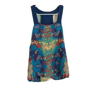 Dolce Vita Anthro Sleeveless Silk Colorful Blue S